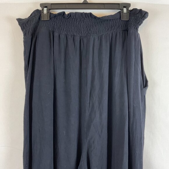 Daily Practice Jogger Pants L Blue-Black Elastic Waist Pockets Oversized - Picture 6 of 9